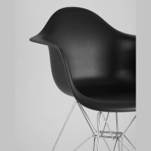 Стул Eames DAR черный, основание хромированный металл, сидение PP пластик